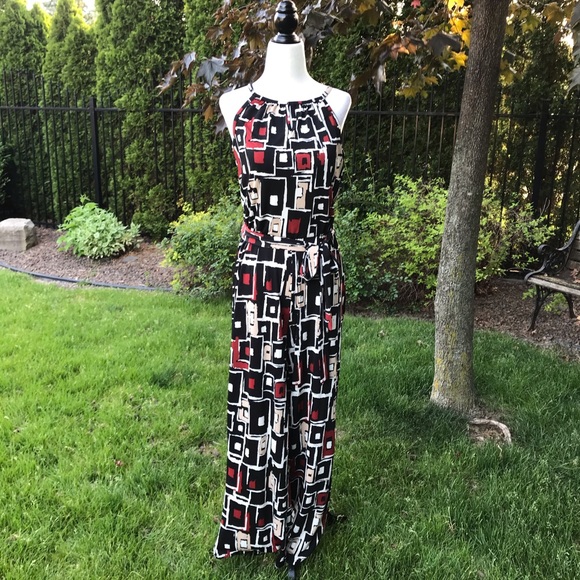 🆕Retro-style Geo Printed Jumpsuit - Picture 4 of 11